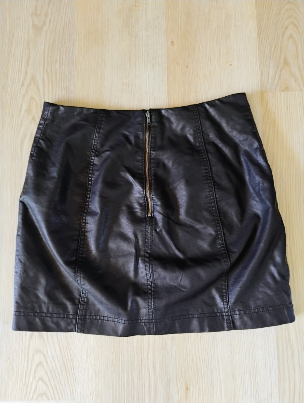 Free People Black Faux Leather Panel Mini Skirt - Picture 3 of 3